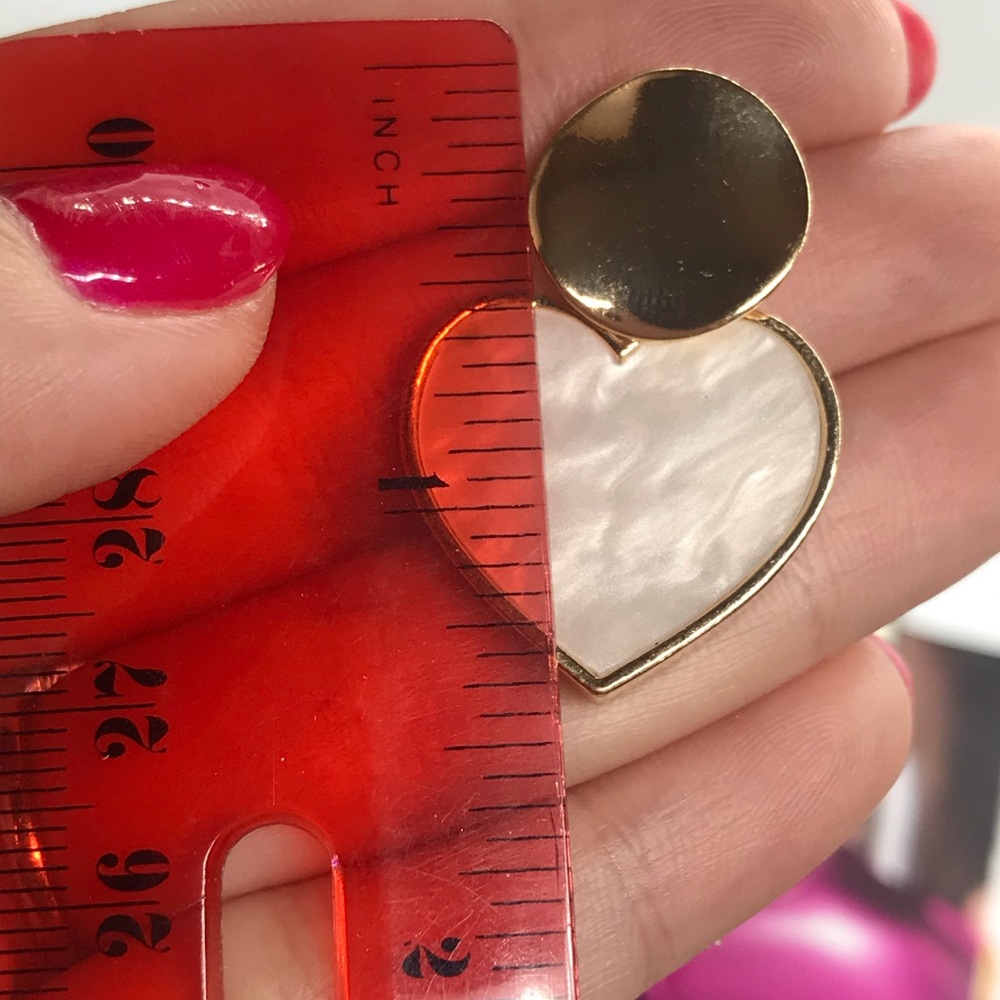 Big Acrylic Heart Earrings - Picture 5 of 5
